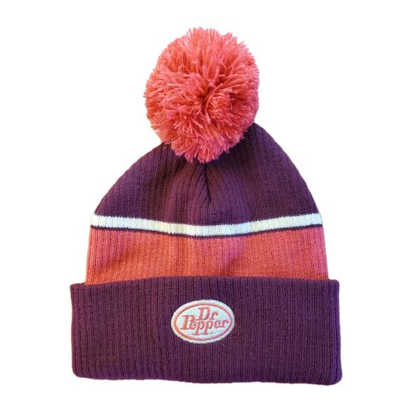 Dr Pepper Soda Retro Ski Hat Pom Beanie CFP National Championship Fan Fest 2024 - Picture 1 of 7